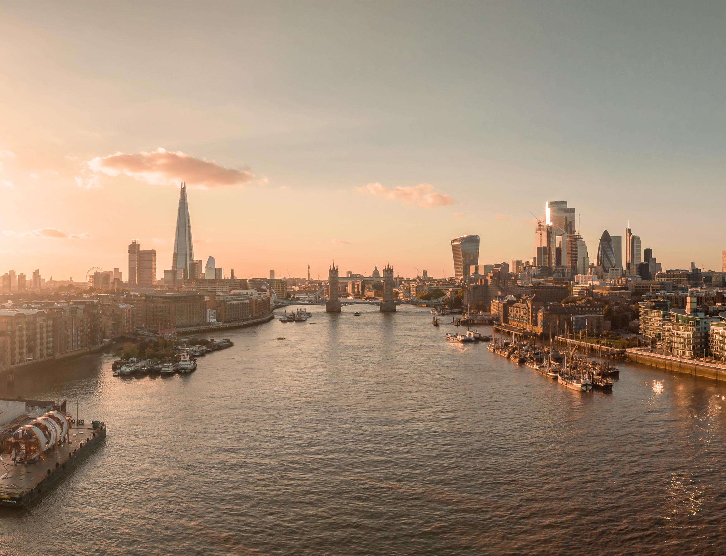 The river Thames at sunrise
